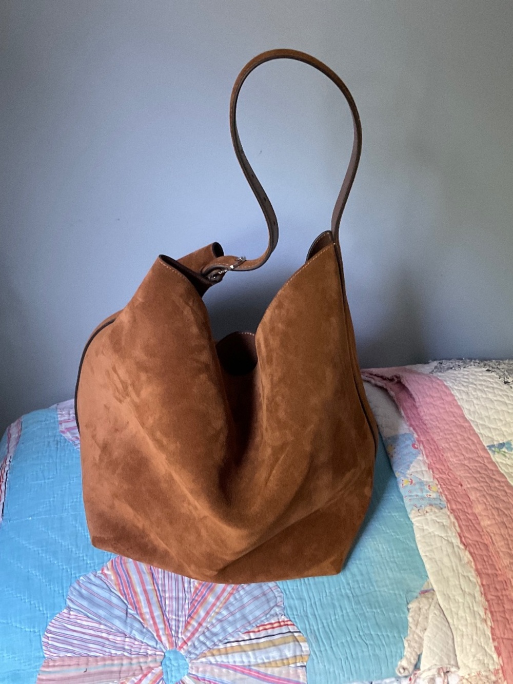 Toteme Brown Belted Suede Tote